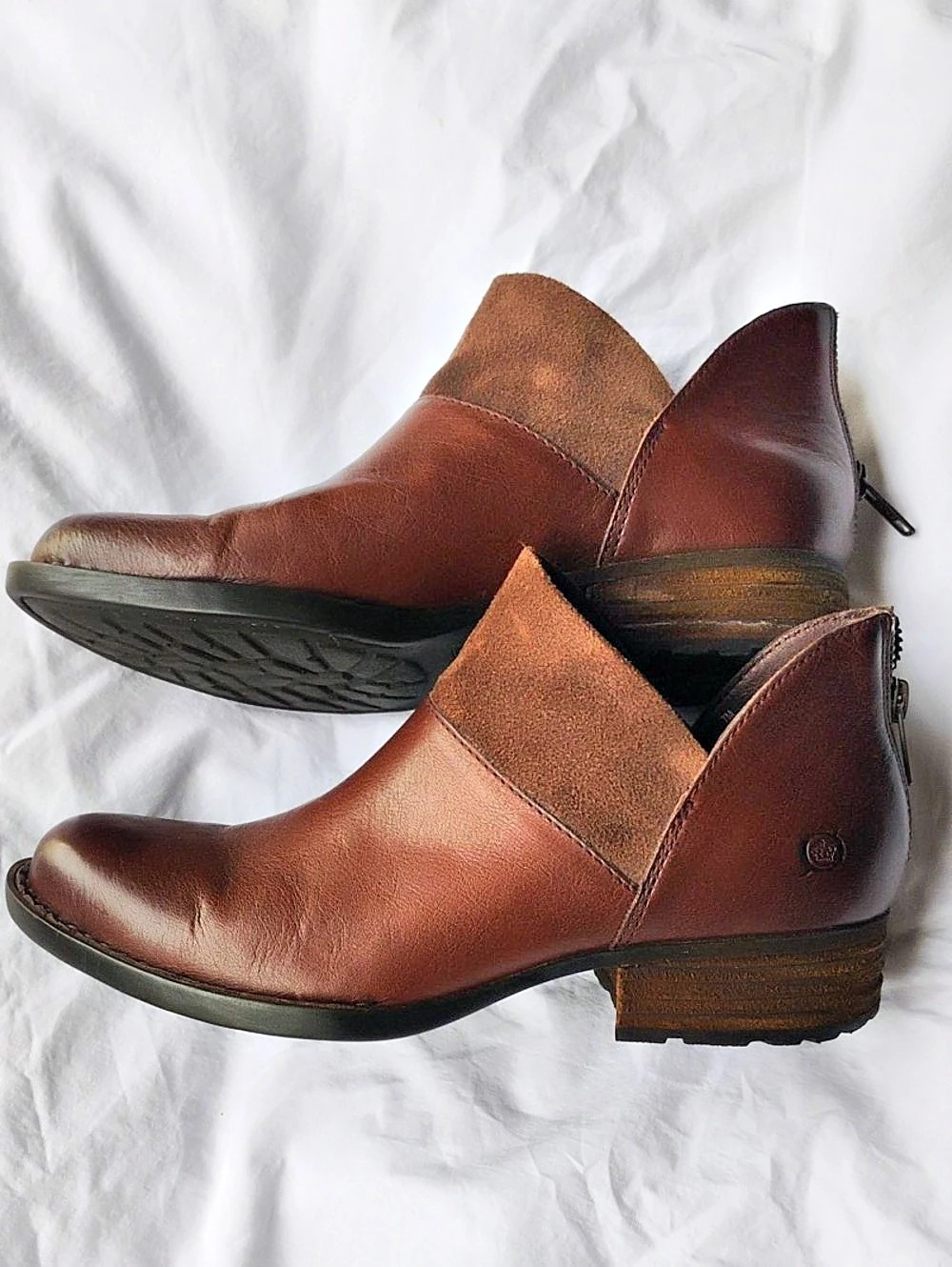 Born Kerri Ankle Bootie Leather Ankle Boots Brown - Picture 3 of 8